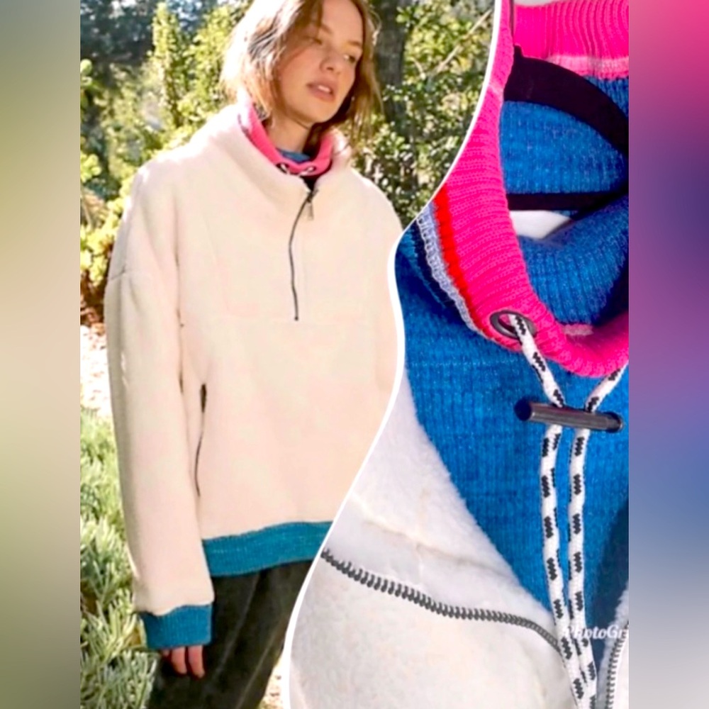 Free People Over The Rainbow Fleece Pullover